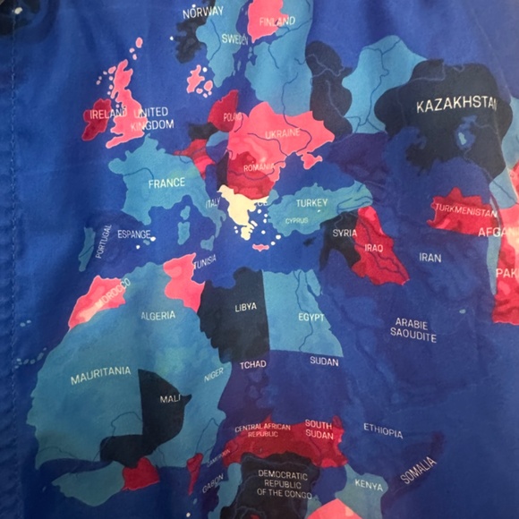 Morelli World Map Swim Trunks Medium 37-40" waist 5" inseam Gently worn Nylon - Picture 4 of 6